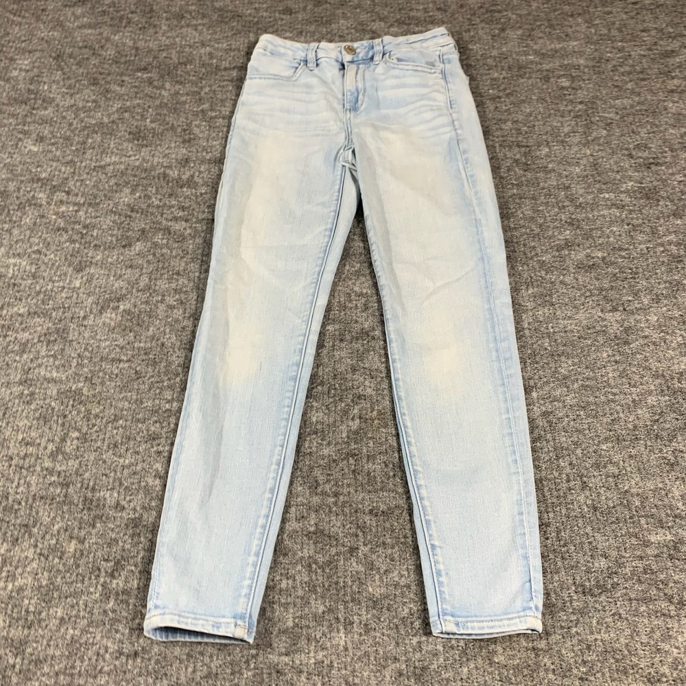 American Eagle Jeans Womens 2 Short Light Wash Next Level Stretch Skinny 24x26